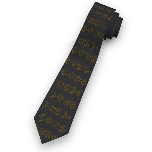 Bible Pattern Necktie (Black & Gold 'Elegance' Edition)